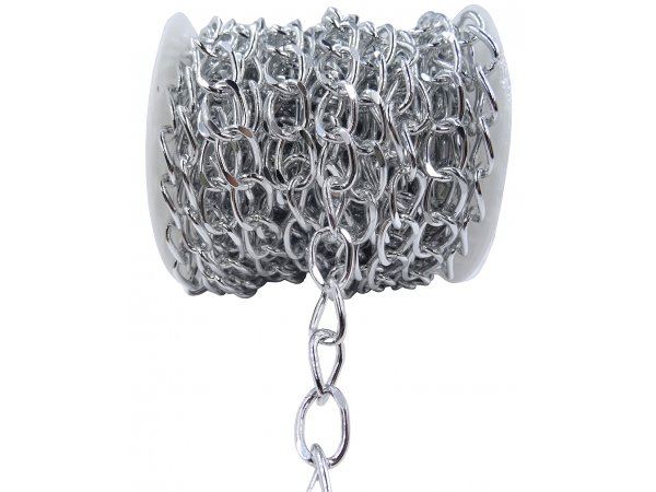 10,5mm x 15,5mm Łańcuch metalowy kolor SREBRNY HURT 9,7m grubość 2mm na metry łańcuszek ozdobny dekoracyjny łańcuchy do