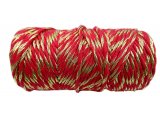 Sznurek 1,5mm bawełniany ozdobny MIX CZERWONY/ZŁOTY 50m 1PLY BY GOLD-POL świąteczny do rozczesywania makramy hurtownia sznur