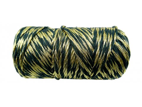 Sznurek 1,5mm bawełniany ozdobny MIX BUTELKA/ZŁOTY 50m 1PLY BY GOLD-POL świąteczny do rozczesywania makramy hurtownia sznur