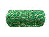 Sznurek 1,5mm bawełniany ozdobny MIX TRAWA/ZŁOTY 50m 1PLY BY GOLD-POL świąteczny do rozczesywania makramy hurtownia sznur