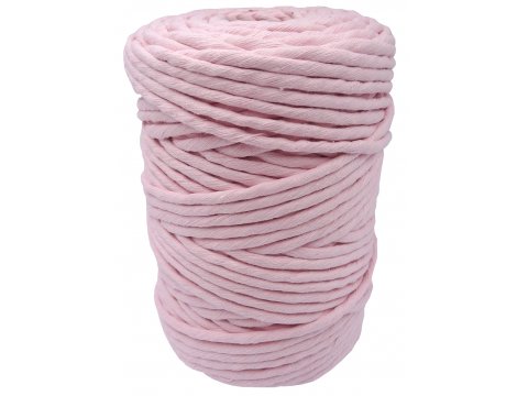 Sznurek 5mm 39 BABY PINK RÓŻ PASTELOWY bawełniany 100m jedna żyła do makramy makrama liść największy wybór sznurków