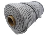 Sznurek 5mm pleciony BY GOLD-POL cena za 100m kolor 7 MEDIUM GREY  sznurki plecione bawełniane sklep ze sznurkamiwarszawa