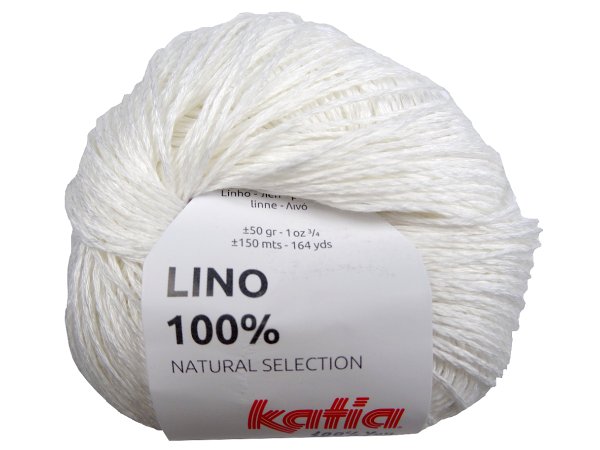 LINO 100% len 1 BIAŁY włóczka KATIA 50g 150m włóczki lniane z lnu włóczki sklep z włóczkami  GOLD-POL Warszawa