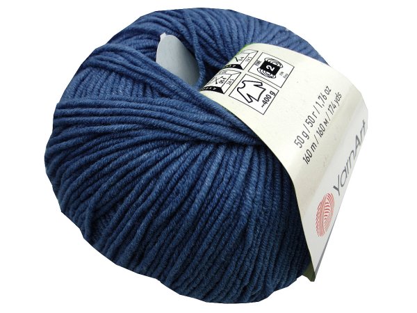 Jeans 16 BLUE NIEBIESKI SPŁOWIAŁY 50g 160m włóczka YarnArt bawełna dla dzieci na maskotki