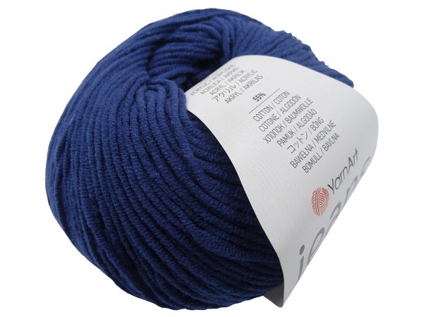 Jeans 54 GRANATOWY włóczka YarnArt 50g 160m mix bawełny dla dzieci na maskotki