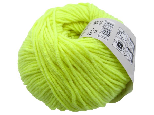 Jeans 58 ŻÓŁTY FLUO 50g 160m włóczka YarnArt turecka bawełna dla dzieci na maskotki