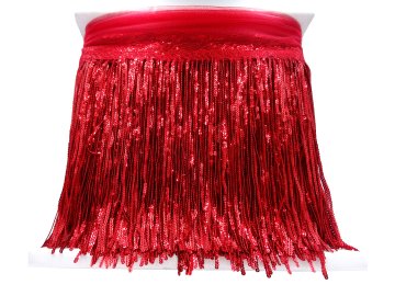 Frędzle cekinowe 20cm RED...