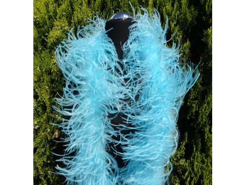 Szal boa AQUA 2 ply elegancki pióra strusie 1szt/ 1,8m 2PLY dwie warstwy piór strusia najlepsza jakość na ryn
