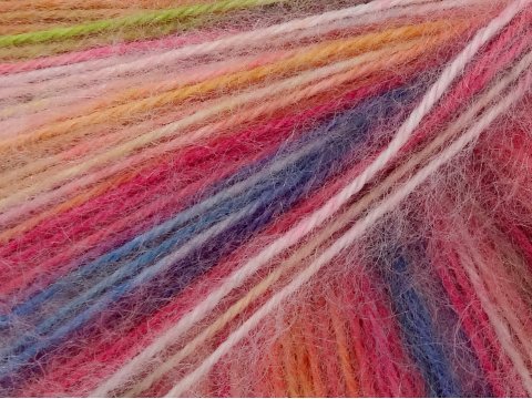 BRAHMA 304 MIX RÓŻE ORANGE SPŁOWIAŁE włóczka 150g 810m KATIA mix wełny wielokolorowa ombre na chustę multicolor