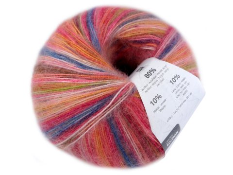 BRAHMA 304 MIX RÓŻE ORANGE SPŁOWIAŁE włóczka 150g 810m KATIA mix wełny wielokolorowa ombre na chustę multicolor