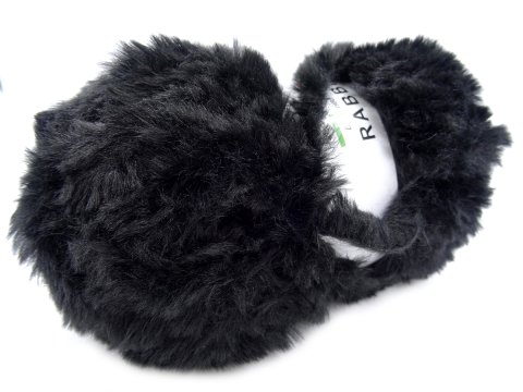 Rabbit 906 CZARNY włóczka Etrofil 100g 65m miła jak futerko królika włóczka na poduszki czapki