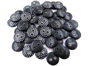 7mm Guziki GRAFIT KROPKI...