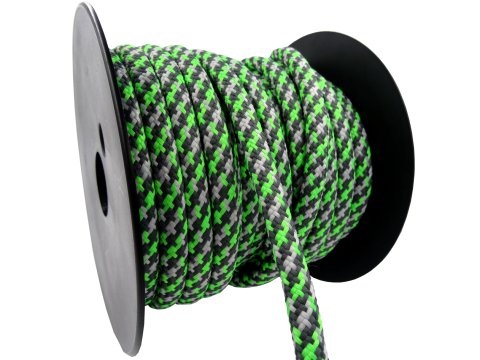 Sznurek 8mm GRAPHIQU 4 ZIELONY NEON/GRAFIT/SZARY cena za 1m sznur francuski ozdobny pleciony z rdzeniem