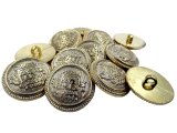 23mm Guziki złote HURT 144 sztuki kolor ZŁOTY K150 z herbem guziki ozdobne do marynarki guzik plastikowy w kolorze złotym