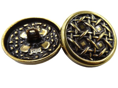 23mm Guziki ozdobne 1 sztuka kolor ZŁOTY OKSYDA K232 guziki złote guzik metalowy cięzki oksydowanyna stopce