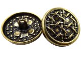 23mm Guziki ozdobne 1 sztuka kolor ZŁOTY OKSYDA K232 guziki złote guzik metalowy cięzki oksydowanyna stopce