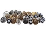25mm Guziki z kotwicą 1sztuka kolor SREBRNY/CZARNY C4139 guziki marynarskie guzik metalowy ciężki silver na stopce