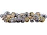 22mm Guziki z cyrkonią 1sztuka kolor SREBRNA KRATKA  guziki ozdobnr guzik metalowy ciężki silver na stopce