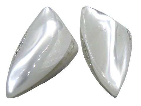 29-16mm Guziki ozdobne 12 sztuk kolor BIAŁY/OFF WHITE SREBRNY K276A guzik nieregularny do przyszycia na stopce