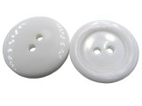 22mm Guziki ozdobne 12 sztuk kolor BIAŁY OFF WHITE Z POŁYSKIEM K254 guzik plastikowy do przyszycia dwudziurkowy