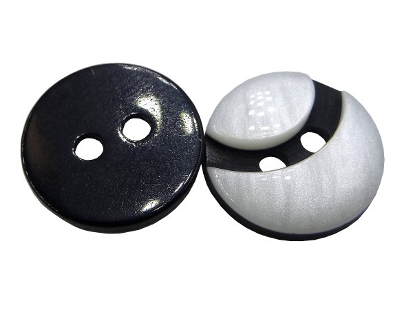 12mm Guziki ozdobne HURT 144 sztuki kolor CZARNE/BIAŁY Z POŁYSKIEM PERŁOWYM K433 guzik do bluzki koszuli dwudziurkowy
