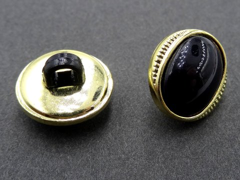 12mm Guziki ozdobne 12 sztuk kolor CZARNE ZE ZŁOTĄ OBWÓDKĄ  K266 guzik do bluzki żakietu plastikowy do bluzki na stopce