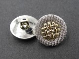 16mm Guziki ozdobne 12 sztuk kolor SREBRNE ZE ZŁOTYM ŚRODKIEM K2676 guzik do bluzki żakietu plastikowy do bluzki na stopce