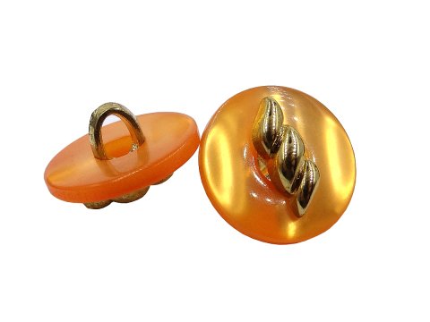 15mm Guziki ozdobne HURT 144 sztuk kolor ORANGE ZE ZŁOTYM ŚRODKIEM K115 guzik do bluzki żakietu plastikowy do bluzki na stopce