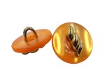 15mm Guziki ozdobne HURT 144 sztuk kolor ORANGE ZE ZŁOTYM ŚRODKIEM K115 guzik do bluzki żakietu plastikowy do bluzki na stopce