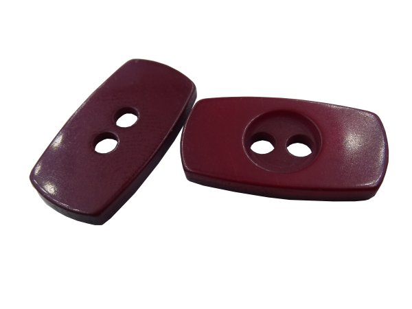 18-10mm Guziki ozdobne 12 sztuk kolor CIEMNY BORDO K376 guzik do bluzki koszulowy plastikowy dwudziurkowy prostokat nieregularny