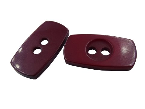 18-10mm Guziki ozdobne 12 sztuk kolor CIEMNY BORDO K376 guzik do bluzki koszulowy plastikowy dwudziurkowy prostokat nieregularny