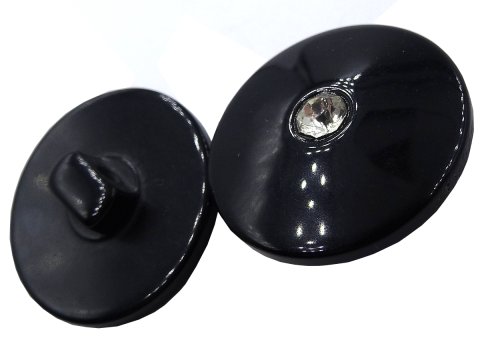 23mm Guziki ozdobne HURT 144 sztuki kolor CZARNY z cyrkonią K368 guzik duży ozdobny do płaszcza swetra marynarki