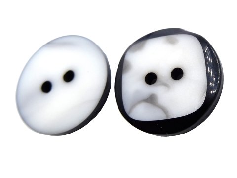 18mm Guziki ozdobne 12 sztuk kolor BIAŁY/CZARNY K386 guzik do bluzki żakietu sweterka każdy ma inną smugę