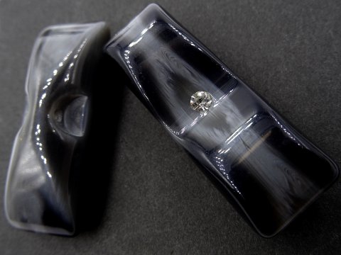 45-15mm Guziki ozdobne 1 sztuka kolor SZARY MELANŻ z cyrkonią K127 guzik duży ozdobny do płaszcza swetra marynarki