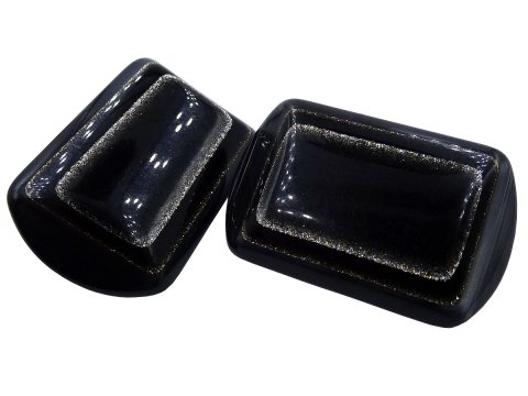 53-33mm Guziki ozdobne 1 sztuka kolor CZARNY GRAFIT z brokatem K829 guzik duży włoski do płaszcza swetra