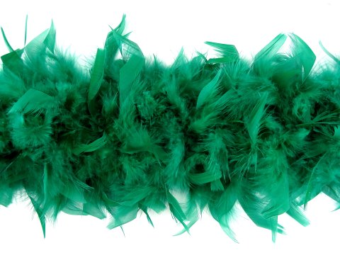 Szal boa wzór SAMBA by GOLD-POL ZIELONA BUTELKA pióra naturalne 1szt/1,8m szale z piór oryginalne 18cm hurtownia war