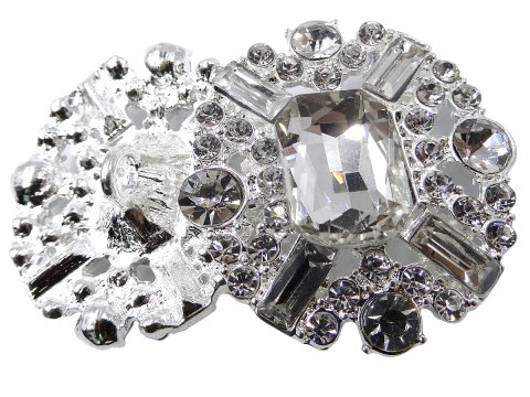 32mm Guziki ozdobne 1sztuka SREBRNE cyrkonie SREBRNE OZ110 ciężki guzik metalowy ze szklaną cyrkonią na stopce