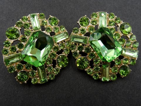 32mm Guziki ozdobne 1sztuka ZŁOTE cyrkonie PISTACJA OZ110 ciężki guzik metalowy ze szklaną cyrkonią na stopce