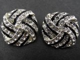 19mm Guziki ozdobne 1sztuka SREBRNE cyrkonie SREBRNE OZ54 nieregularny guzik metalowy ze szklanymi cyrkoniami na stopce Gold-Pol