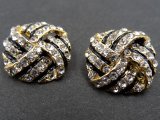 19mm Guziki ozdobne 1sztuka ZŁOTE cyrkonie SREBRNE OZ54 nieregularny guzik metalowy ze szklanymi cyrkoniami na stopce Gold-Pol