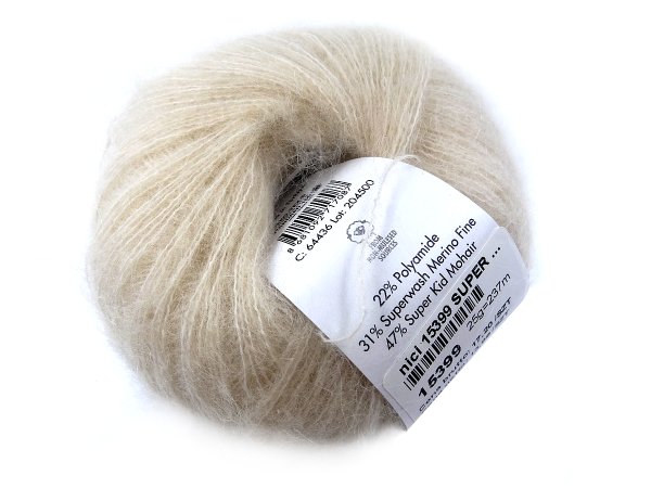 SUPER KID MOHAIR włóczka Gazzal 36 BEŻOWA PERŁA cena za 25g 237m moher na szale estońskie sklep z tanią włóczką