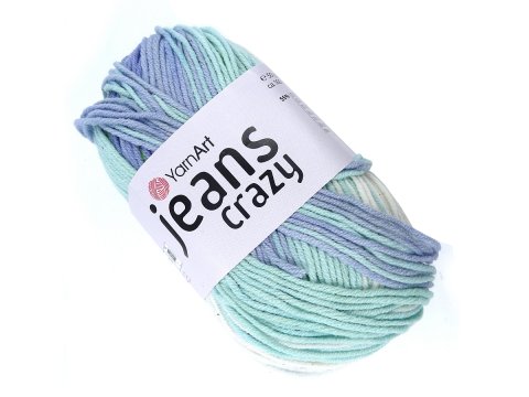 Jeans Crazy 8208 MIX ZIELONY/NIEBIESKI YarnArt 50g 160m mix cieniutkiej bawełny na letnie dzianiny maskotki w Goldpol Warszawa