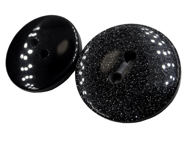 21mm Guziki ozdobne 12 sztuk kolor CZARNY srebrny brokat K261 guzik ozdobny plastikowy dwudziurkowy