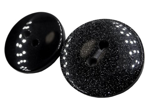 21mm Guziki ozdobne 12 sztuk kolor CZARNY srebrny brokat K261 guzik ozdobny plastikowy dwudziurkowy