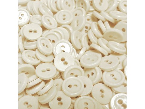 11mm guziki 1021 ECRU 1000 sztuk w opk. z dwoma dziurkami