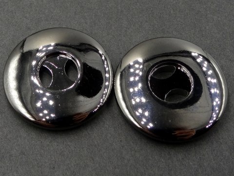 34mm Guziki ozdobne 1 sztuka CZARNY NIKIEL K105 guzik duży plastikowy jak lustro tylko w Gold-Polu