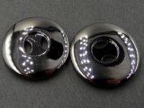 34mm Guziki ozdobne 1 sztuka CZARNY NIKIEL K105 guzik duży plastikowy jak lustro tylko w Gold-Polu