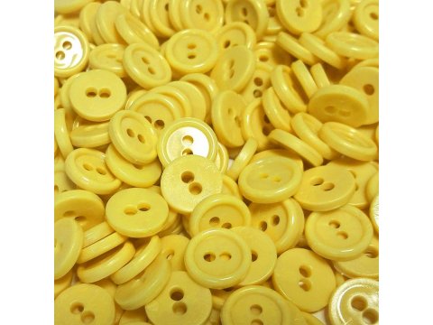 11mm guziki 1043 ŻÓŁTY 1000 sztuk w opk. z dwoma dziurkami