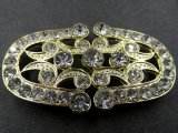 Zapięcie metalowe 51-30mm ZŁOTE z CYRKONIAMI -11- cena 1 sztukę zapięcia ozdobne typu haftka pasmanteria GOLD-POL