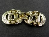Zapięcie metalowe 38-13mm ZŁOTE z CYRKONIAMI -11- cena 1 sztukę zapięcia ozdobne typu haftka pasmanteria GOLD-POL